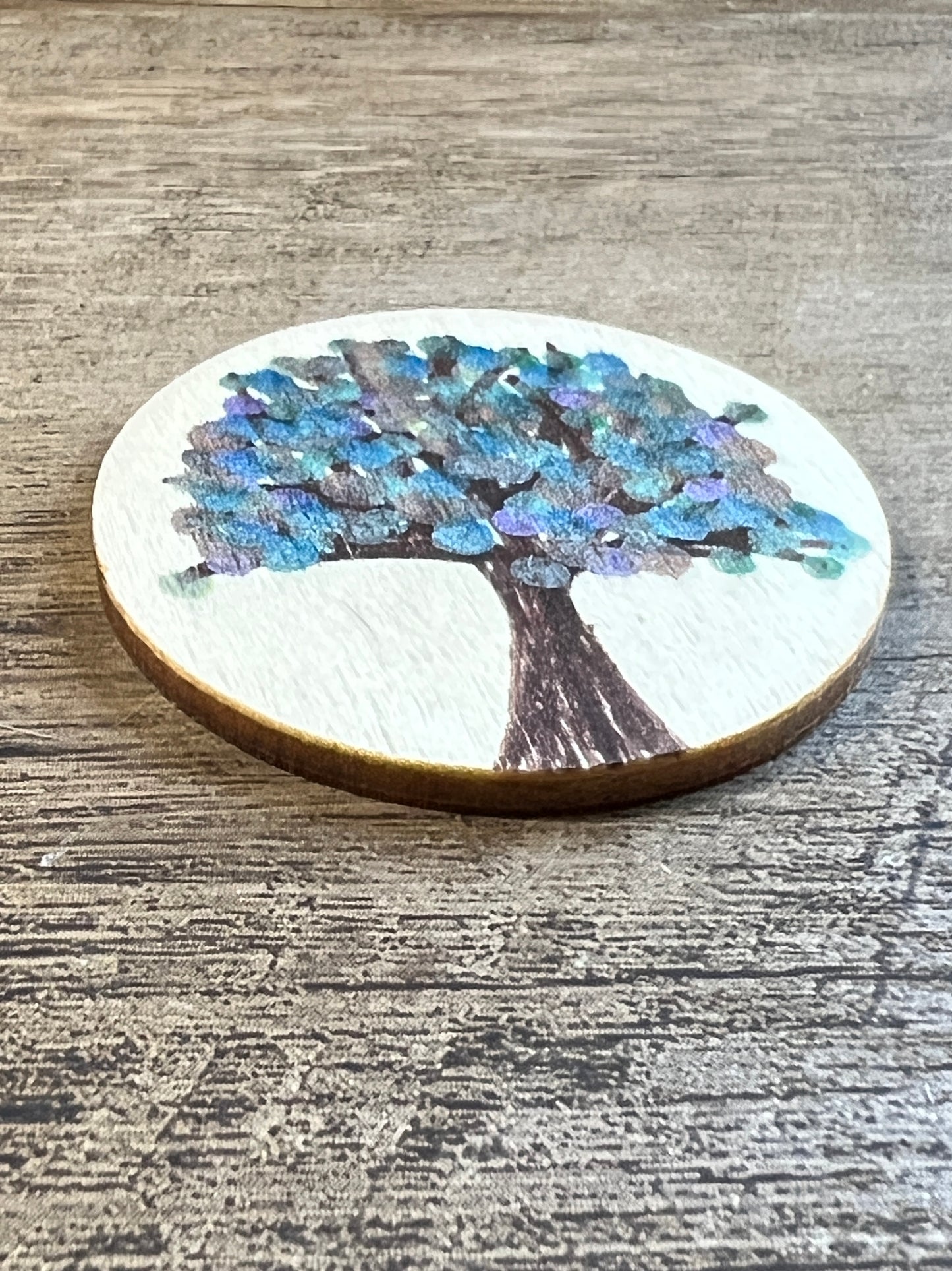 Blue Purple Enchanted Tree Token