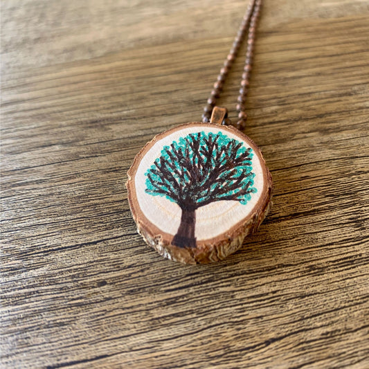 Enchanted Tree Pendant Sparkly Green